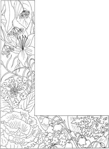 Letter L With Plants Coloring Page